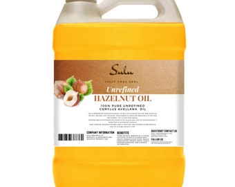 1 GALLON Extra Virgin Food Grade Cold Pressed Unrefined Hazelnut oil 100% pure natural