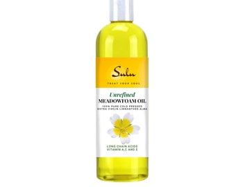 Aceite de semilla de espuma de pradera prensado en frío, virgen extra sin refinar, calidad premium totalmente natural