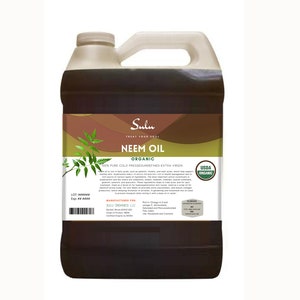 4 lbs/64 fl.oz of 100% Virgin Unrefined Organic Cold Pressed Neem Oil