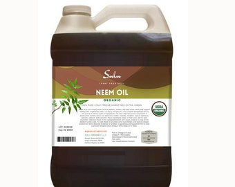 4 lbs/64 fl.oz of 100% Virgin Unrefined Organic Cold Pressed Neem Oil