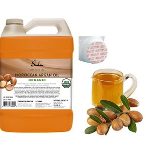100% pure USDA Organic Cold pressed VIRGIN UNREFINED Moroccan Argan Oil from 4 oz118 ml up to 7 lbs image 4