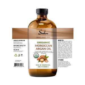 100% pure USDA Organic Cold pressed VIRGIN UNREFINED Moroccan Argan Oil from 4 oz118 ml up to 7 lbs image 3