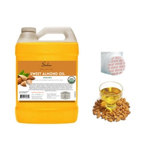 1 Gallon -100% Pure Sweet Almond oil organic high quality Fresh Unrefined Virgin Sweet Almond oil