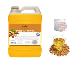 1 Gallon -100% Pure Sweet Almond oil organic high quality Fresh Unrefined Virgin Sweet Almond oil