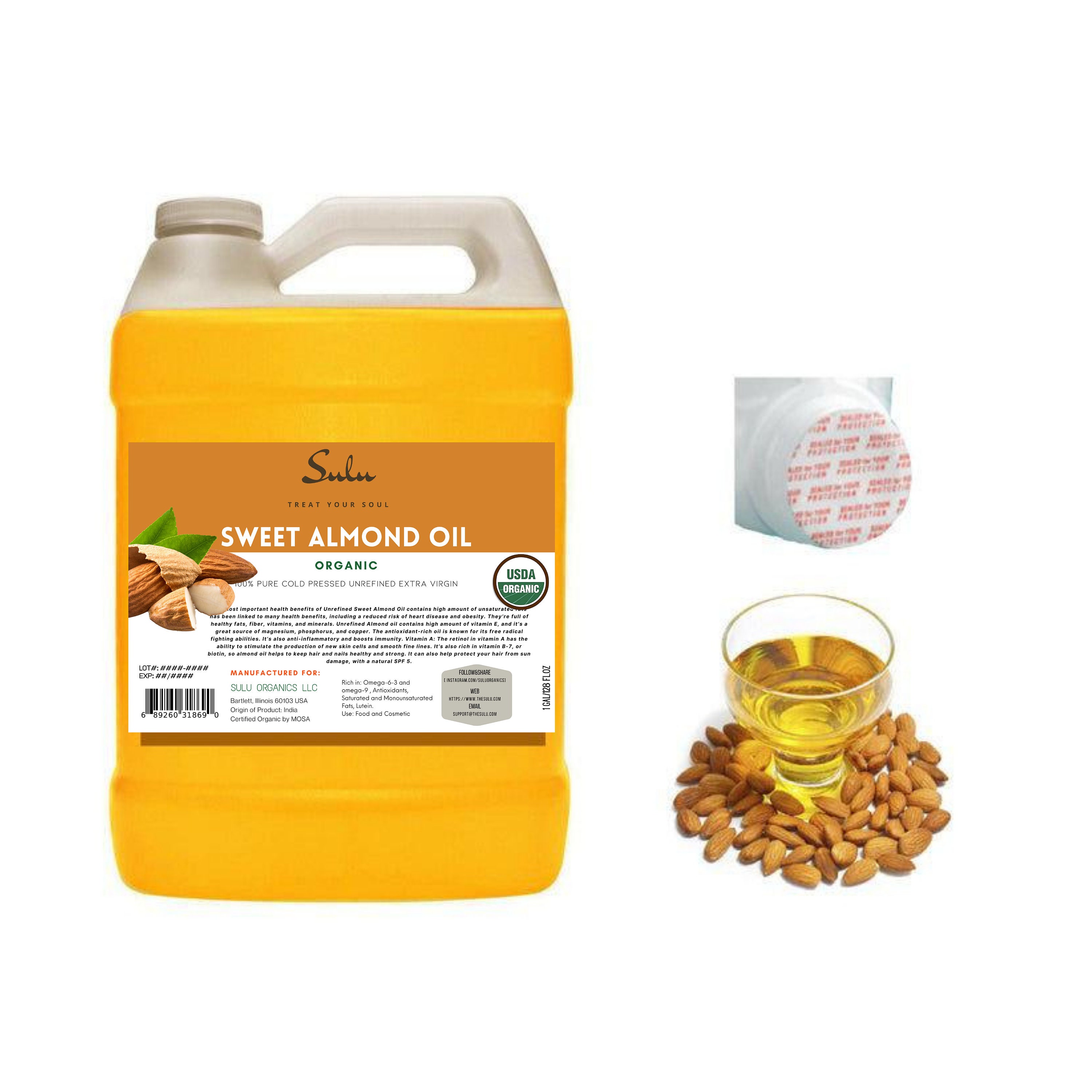 1 Gallon 100 Pure Sweet Almond Oil Organic High Quality Etsy UK