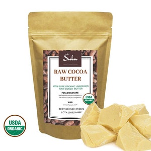 Pure Organic raw unrefined Cocoa butter all natural image 4