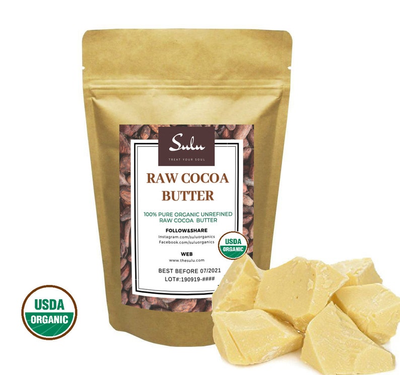 Pure Organic raw unrefined Cocoa butter all natural image 4