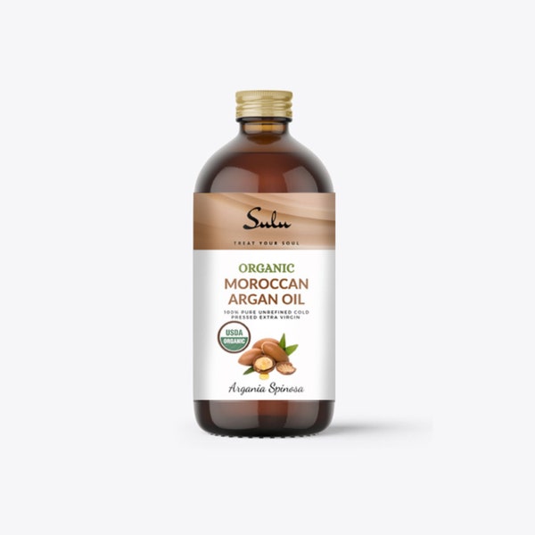 100% pure  USDA Organic Cold pressed VIRGIN UNREFINED Moroccan Argan Oil  from 4 oz(118 ml) up to 7 lbs