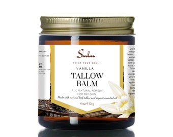 Natural Whipped Tallow Balm for Face and Body, Natural Moisturizer made with Grassfed Beef Tallow