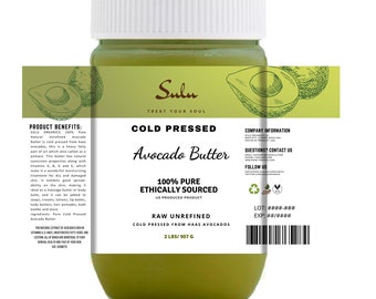 Pure raw unrefined Cold Pressed Avocado butter all natural