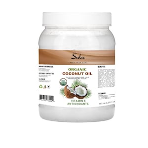 Organic Unrefined Extra Virgin Coconut oIl extracted from the coconut meat smells like a coconut from 4 fl.oz up to 7 lbs