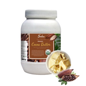 Pure Organic raw unrefined Cocoa butter all natural image 1