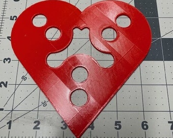 3 D Heart Template for cutting out Hearts  Large 6 inch Heart Template 3D Printed sewing template Heart Craft Template Heart