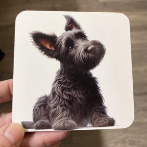 Scottish Terrier Drink Coasters Scottie Dog Coasters with Holder Scottie Dog Drink Coasters with Holder