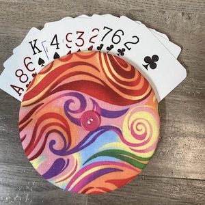 Playing Card Holder Card Holder Arthritis Card holder, Child Playing Card Holder Cards Holder UNO game Card holder, Round Fabric Card Holder