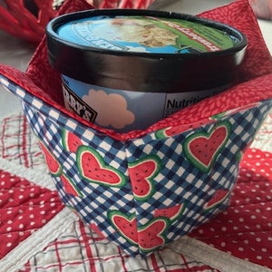 Ice Cream Cozy Pint Ice Creame Holder Quilted Ice Cream Cozy
