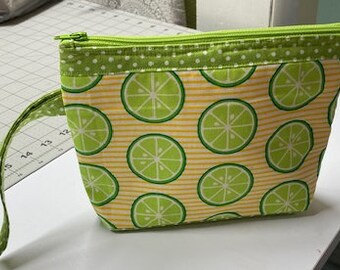 Wristlet Purse Wristlet Bag Makeup Bag Small Bag with Wrist handle Lime Wristlet Purse Bag