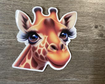 Giraffe Sticker Close Up Giraffe Sticker Large Giraffe Sticker 3 inch Giraffe Sticker Cute Giraffe Sticker Giraffe Face Sticker