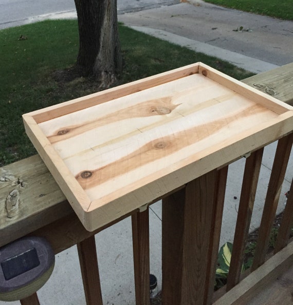 2x4 Cedar Platform Bird Feeder For Deck Rail Etsy