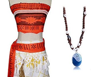 Costume Vaiana Oceania Moana maori carnevale adulti donna vestito completo maui