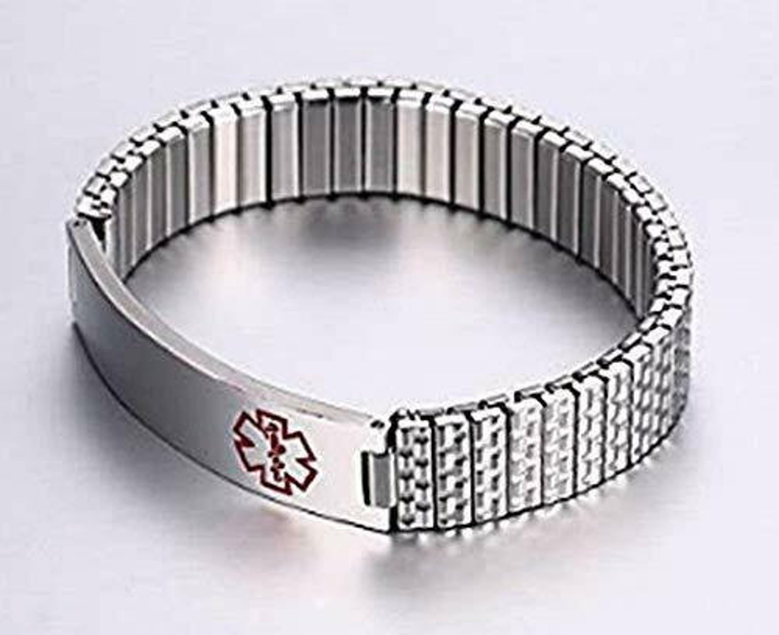 Diabetic Men's Bracelet Medical Identification Elastic Etsy