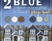 Blue Exterior Paint Palette for House with Gray Roof (Digital Download)