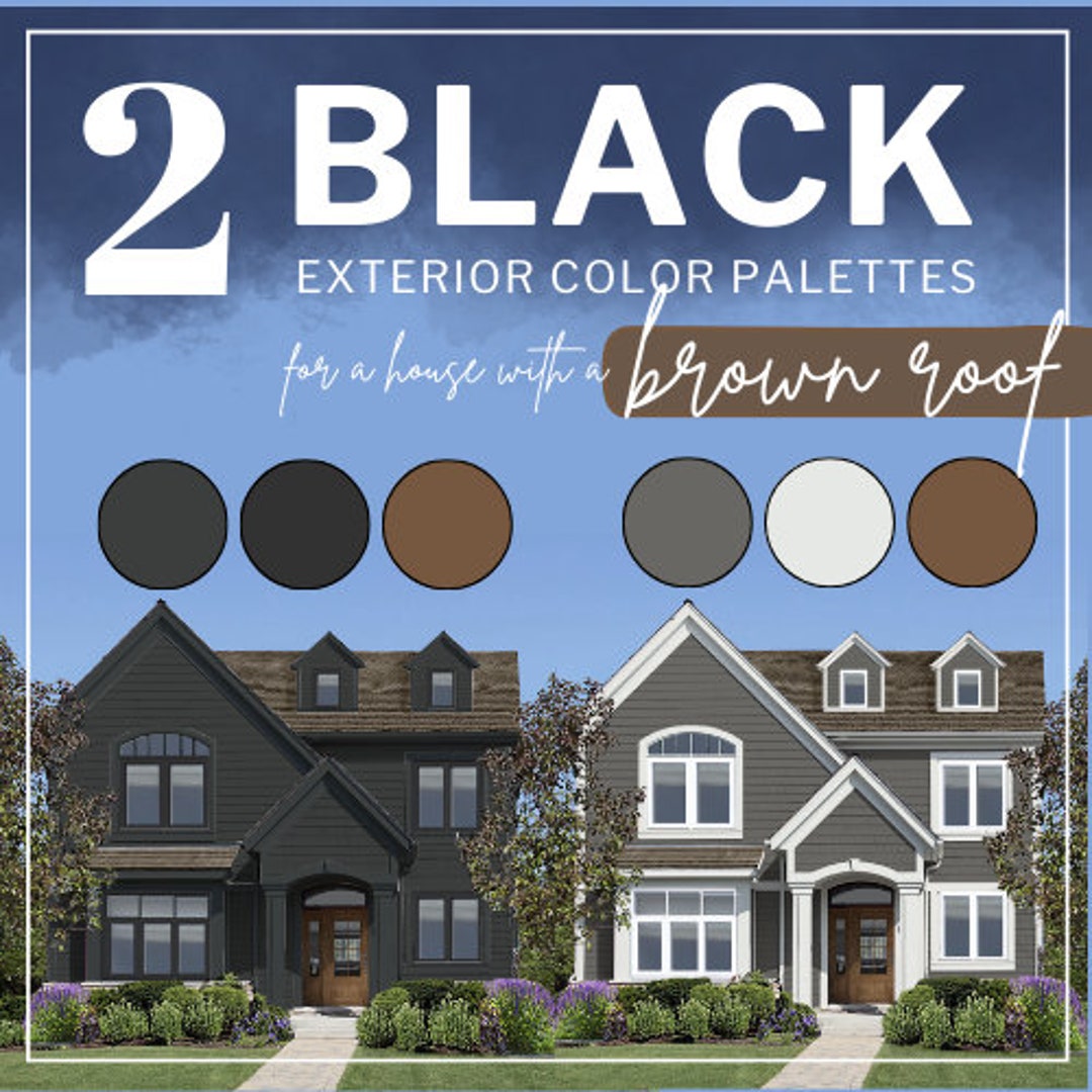 BLACK Exterior Paint Color Combinations Modern Farmhouse Custom House Palettes Color