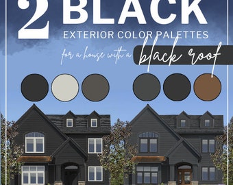 Black Modern Farmhouse Exterior Color Palette for Black Roof (Digital Download)