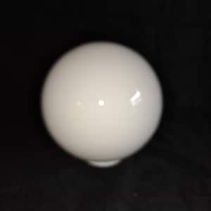Vintage MCM  Opaque White Milk Glass 9 inch diamter Ball Shade with 3 3/4 inch lip fitter , pendants , ceiling fixture replacement ,