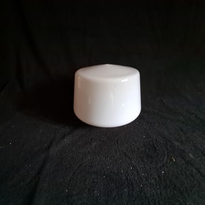 pantalla de la casa de la escuela en forma de tambor de vidrio de leche vintage. Conector de labios de 4 pulgadas, diámetro de 8 pulgadas, ventilador de techo con cubierta de bombilla, vidrio de repuesto