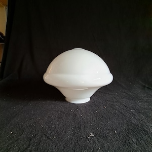 Vintage White Milk Glass School House estilo colgante pantalla 4 pulgadas más ajustador, forma de bellota redondeada ncc