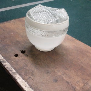 Classic Design  Mid Century  white and clear glass ceiling fixture  cover