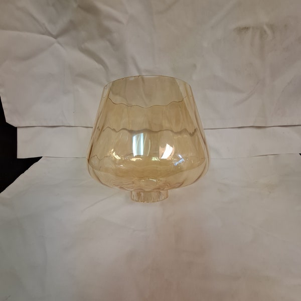 vintage  Light amber colored optic glass replacement globe   4 3/4 inch tall , 1 5/8 fitter  Mod styling circa 1960s ,70s  lighting  shade