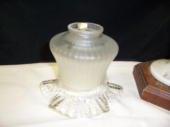 *****  VINTAGE ART DECO FRENCH VIANNE  GLASS TORCHIERE LAMP SHADE # 2 ***** 