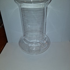 bottom bulge  flare top cylindrical hurricane candle shield replacement 8 inch tall 1 7/8 inch fitter  wall sconce , chandelier