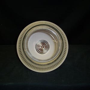 Vintage Art Deco Deckenglas Lichtschirm Hängeschirm antik Lampe Glas Bernstein und klare Lichthülle, Landlichtschirm, 1930er Jahre Bild 5