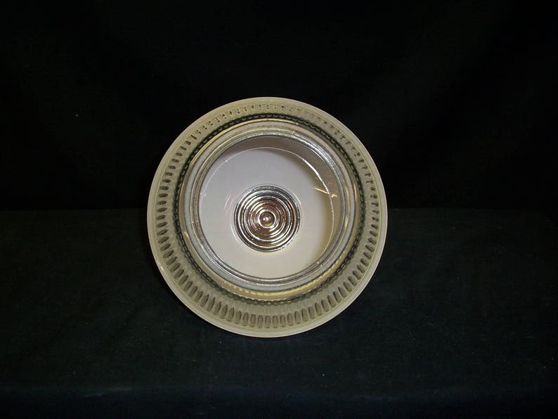 Vintage Art Deco Deckenglas Lichtschirm Hängeschirm antik Lampe Glas Bernstein und klare Lichthülle, Landlichtschirm, 1930er Jahre Bild 5