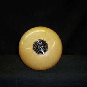 Vintage Art Deco Deckenglas Lichtschirm Hängeschirm antik Lampe Glas Bernstein und klare Lichthülle, Landlichtschirm, 1930er Jahre Bild 4