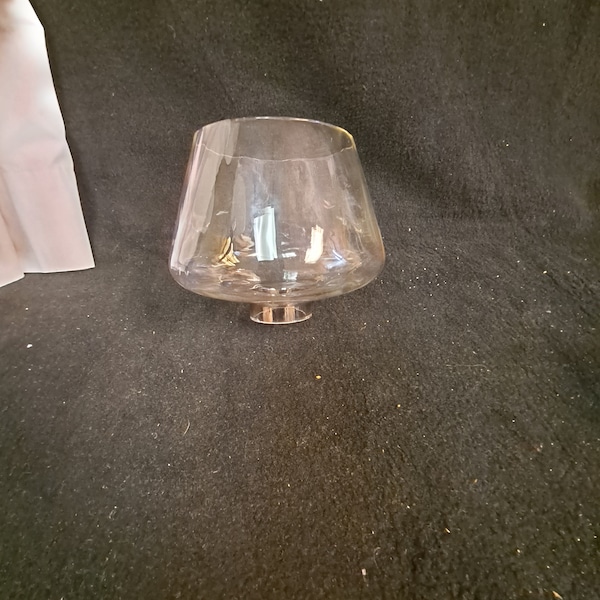 vintage Clear optic glass replacement globe   4 3/4 inch tall , 1 5/8 fitter  Mod styling circa 1960s ,70s  lighting  shade