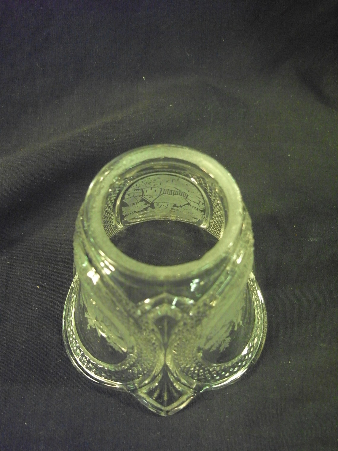 Heavy Crystal Glass Ectched With a Windmill Motif Geometic Etsy