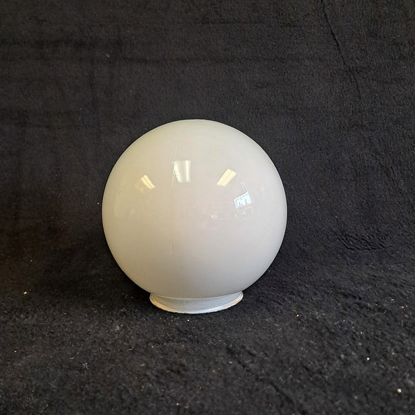 vintage 8 inch opal glass ball shade  4 inch lip fitter  7/8 inch  finial hole , hanging pendant shade ,retro lighting , ceiling light cover