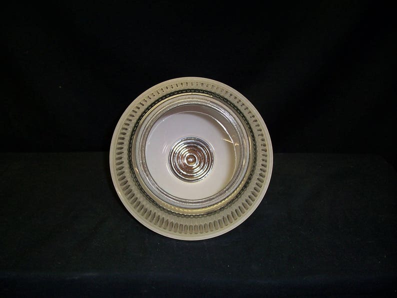 Vintage Art Deco Deckenglas Lichtschirm Hängeschirm antik Lampe Glas Bernstein und klare Lichthülle, Landlichtschirm, 1930er Jahre Bild 6