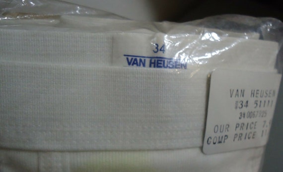 NOS Vtg 70s White Combed Cotton Sanforset Van Heu… - image 2