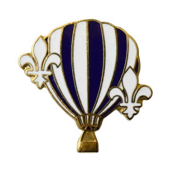 Vintage Enamel Hot Air Balloon Pin Quebec Canada
