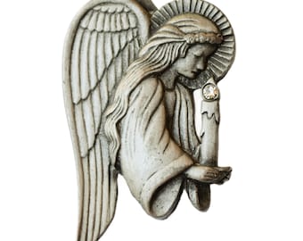 JJ Jonette Pewter Engel Pin, betend mit Kerze