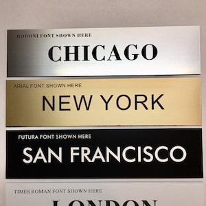 Set of 3- 2&quot;x 8&quot; Laser Engraved World Clock / Time Zone Wall Traveler Signs- Adhesive Backed- Business or Home Office Gift- Mountable Signs