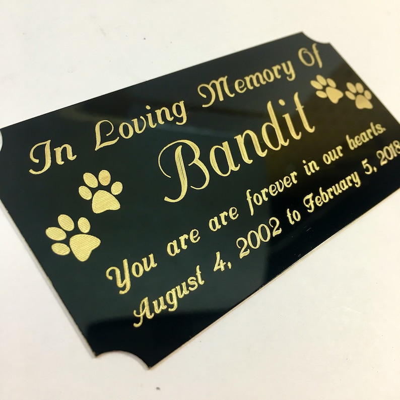 Pet Memorial Black Brass Engraved Urn Personalized Plate w/ Etsy