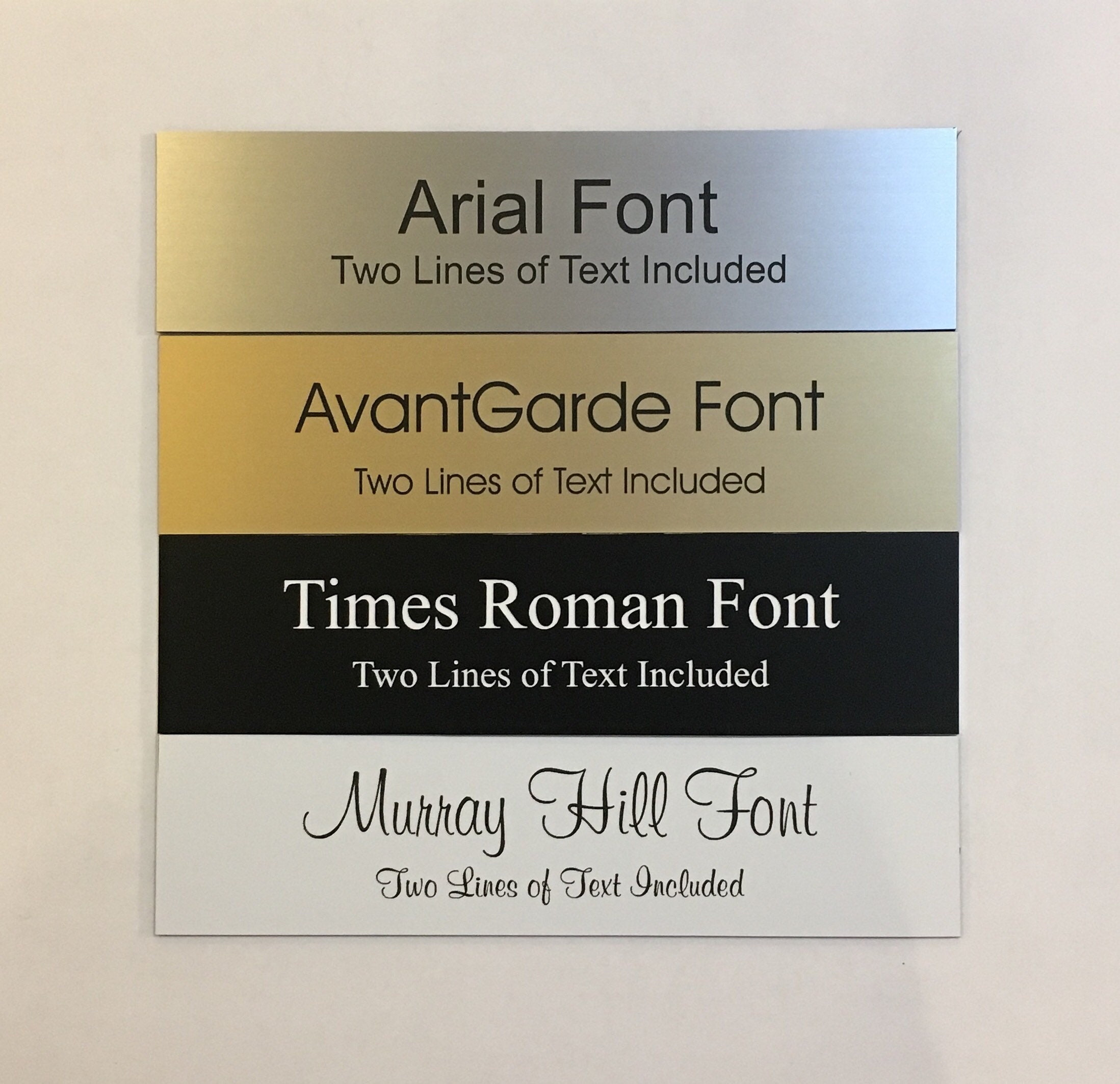 2&quot; x 8&quot; Laser Engraved Name Plate with Silver Aluminum Holder Adhesive Backed - Wall - Cubicle - Door - Flush Mountable