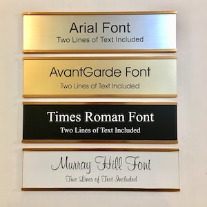 2&quot; x 8&quot; Laser Engraved Name Plate with ROSE GOLD Aluminum Holder Adhesive Back for Wall - Cubicle - Door - Sign - Business - Office -Display