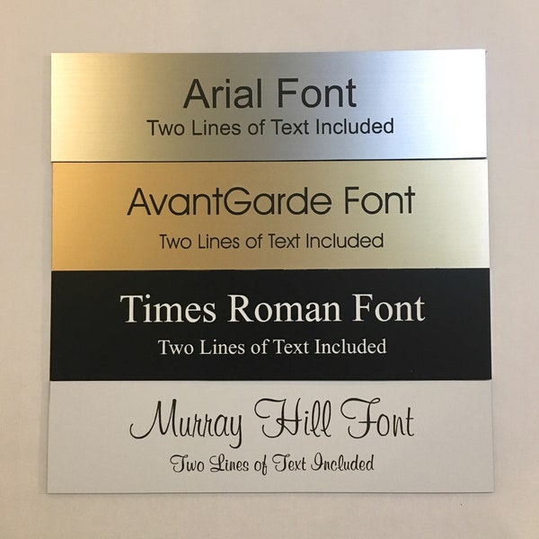 2"x8" Custom Laser Engraved Name Plate - Business Professional Home Office Name Plaque Fits Standard Wall and Desk Holders - Adhesive Backed